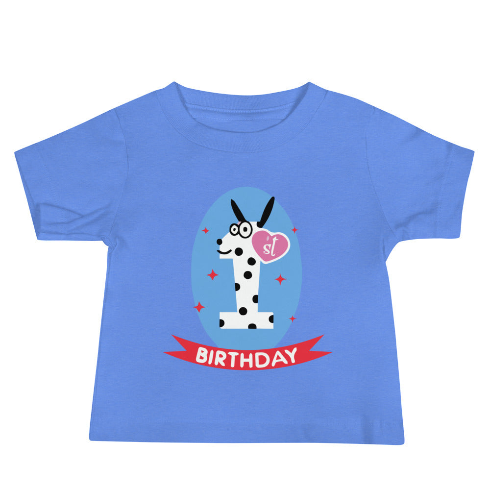 1st Birthday Dalmatian - Baby Jersey Short Sleeve Tee
