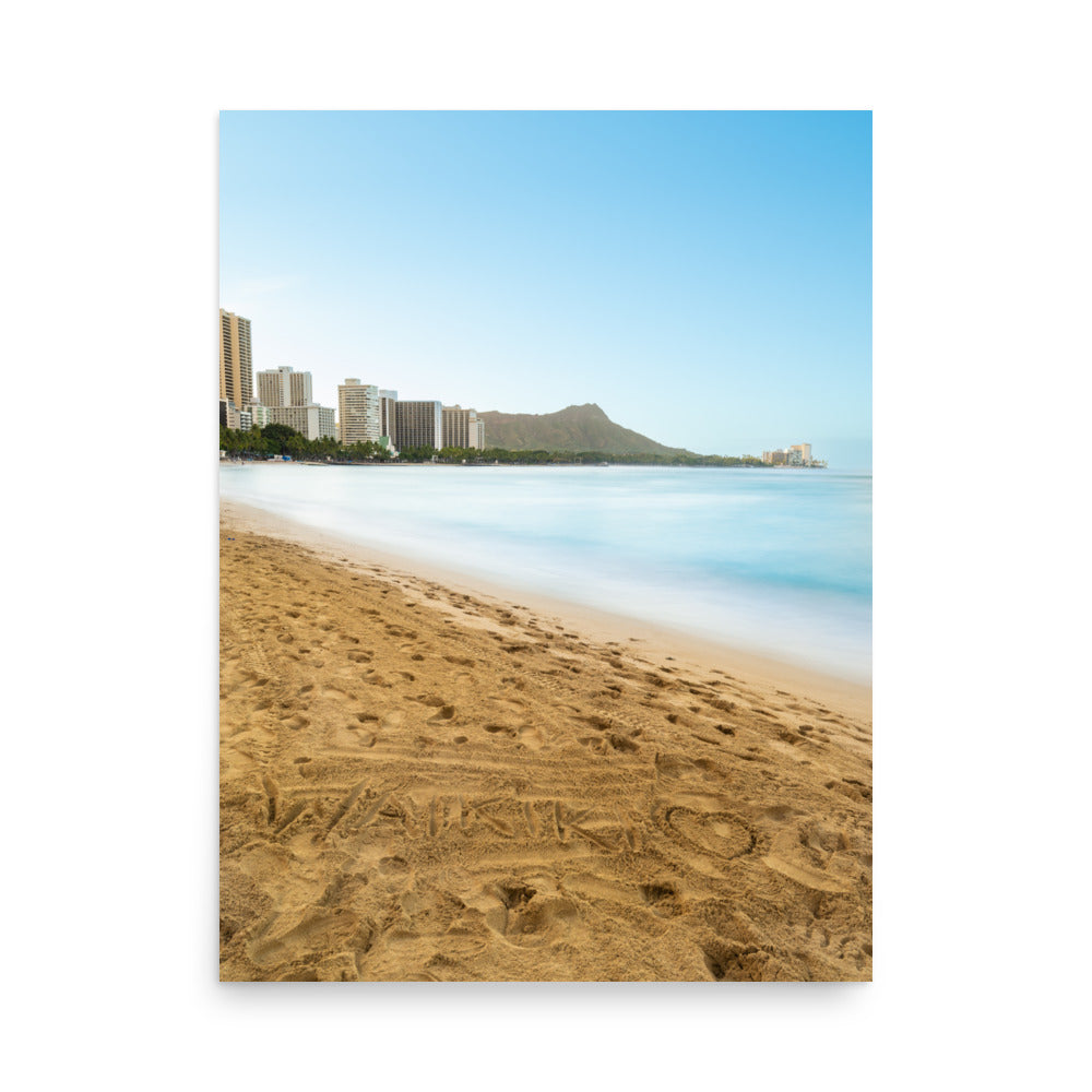 Waikiki Written In the Sand - Poster