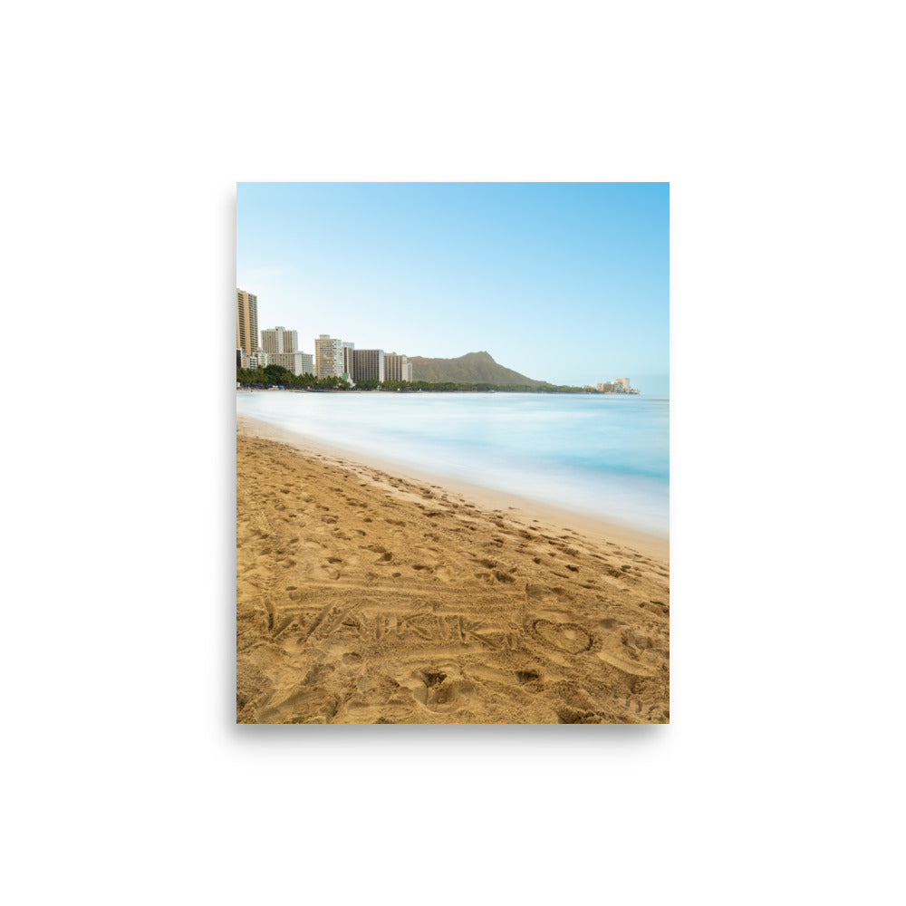 Waikiki Written In the Sand - Poster