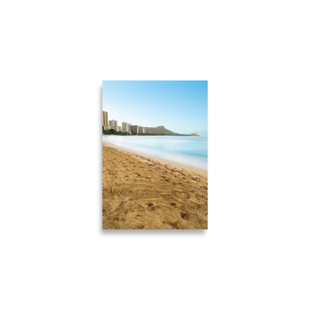 Waikiki Written In the Sand - Poster