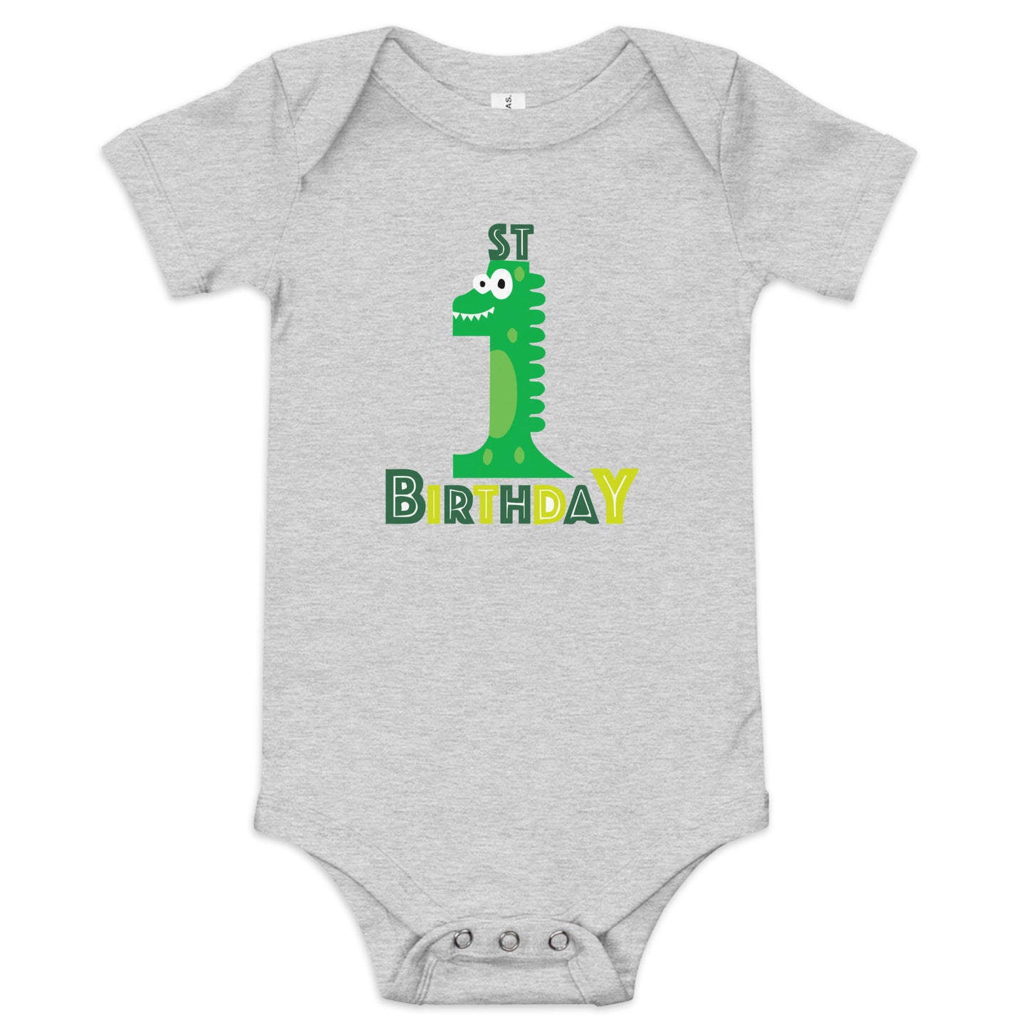 1st Birthday Dino - Baby short sleeve one piece