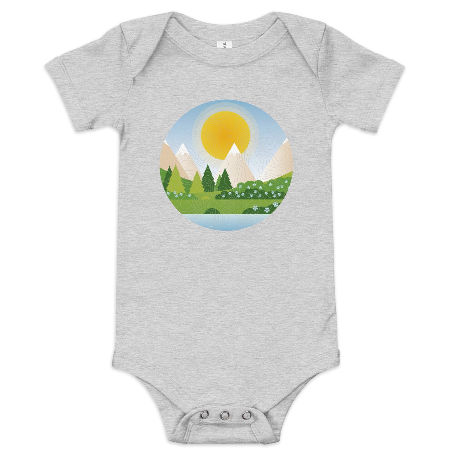 Mountain topo - Baby short sleeve one piece