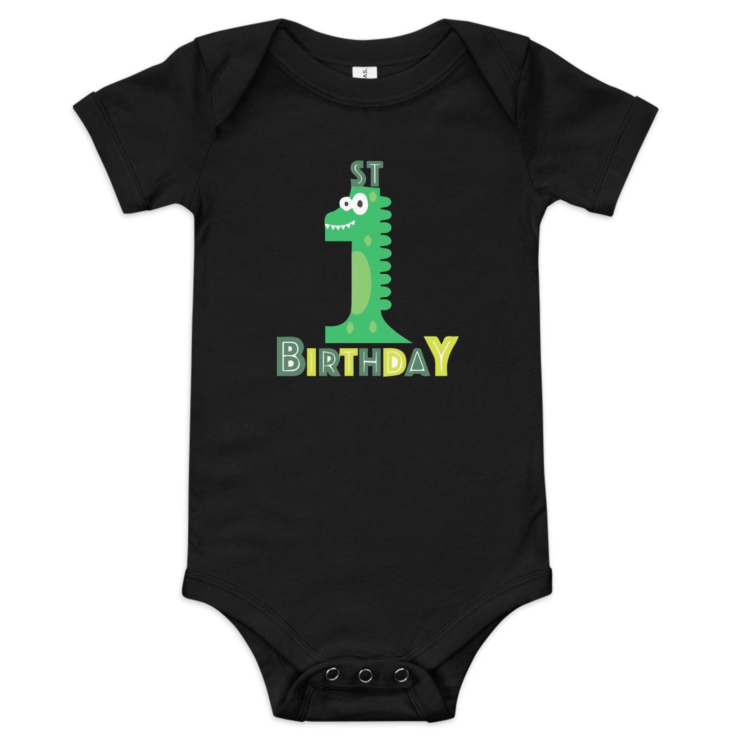 1st Birthday Dino - Baby short sleeve one piece