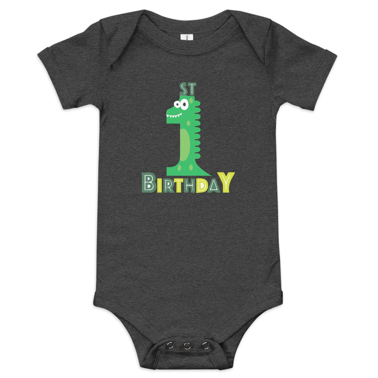 1st Birthday Dino - Baby short sleeve one piece