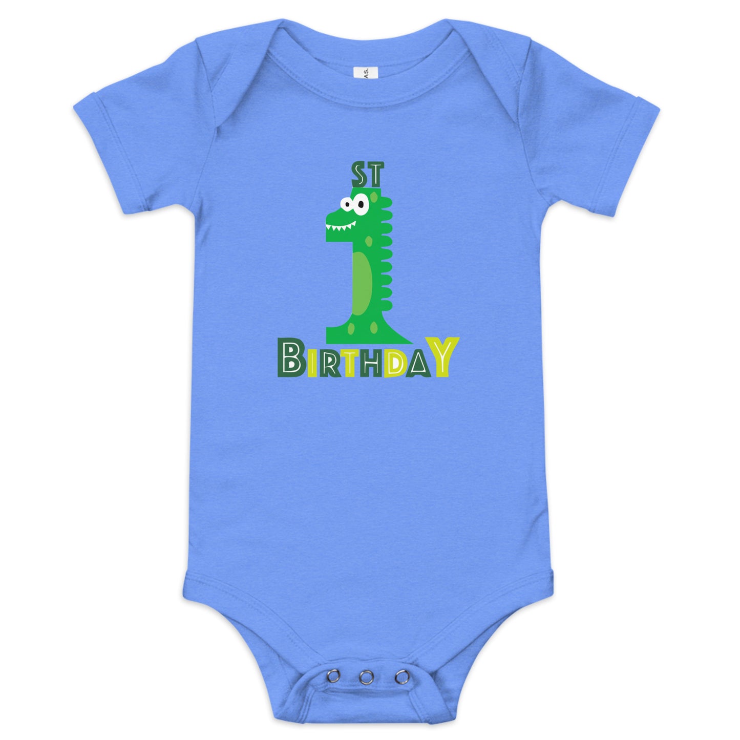 1st Birthday Dino - Baby short sleeve one piece