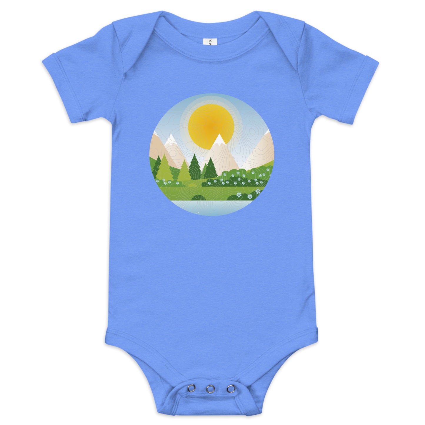 Mountain topo - Baby short sleeve one piece