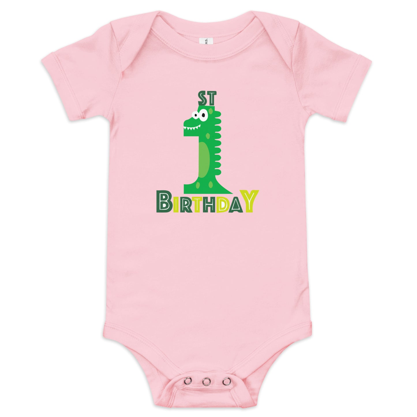 1st Birthday Dino - Baby short sleeve one piece