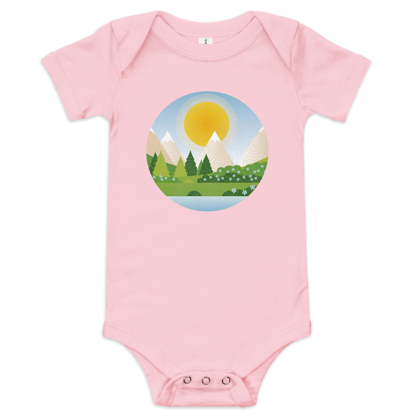 Mountain topo - Baby short sleeve one piece