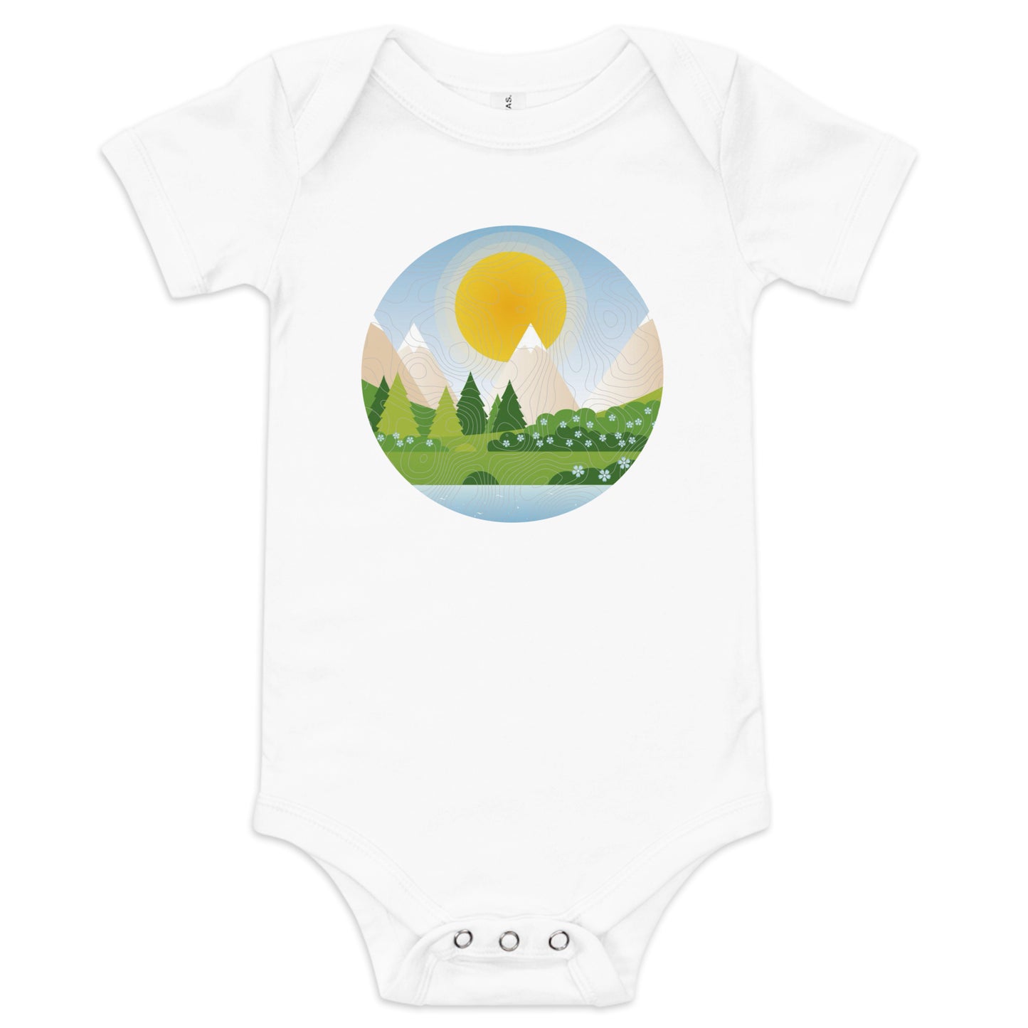 Mountain topo - Baby short sleeve one piece