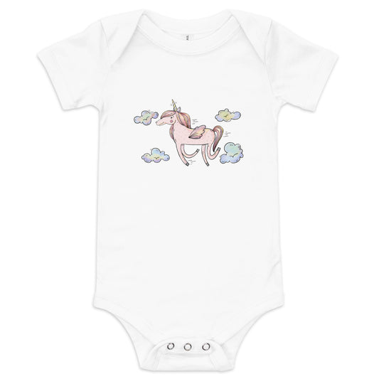 Flying unicorn - Baby short sleeve one piece