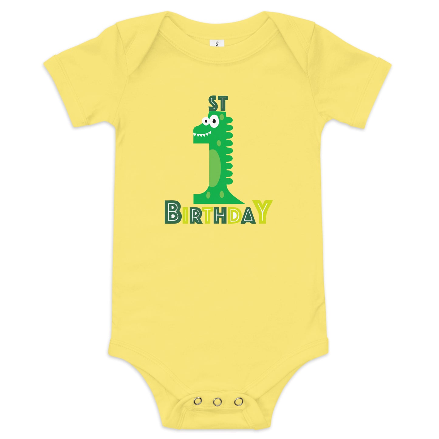 1st Birthday Dino - Baby short sleeve one piece