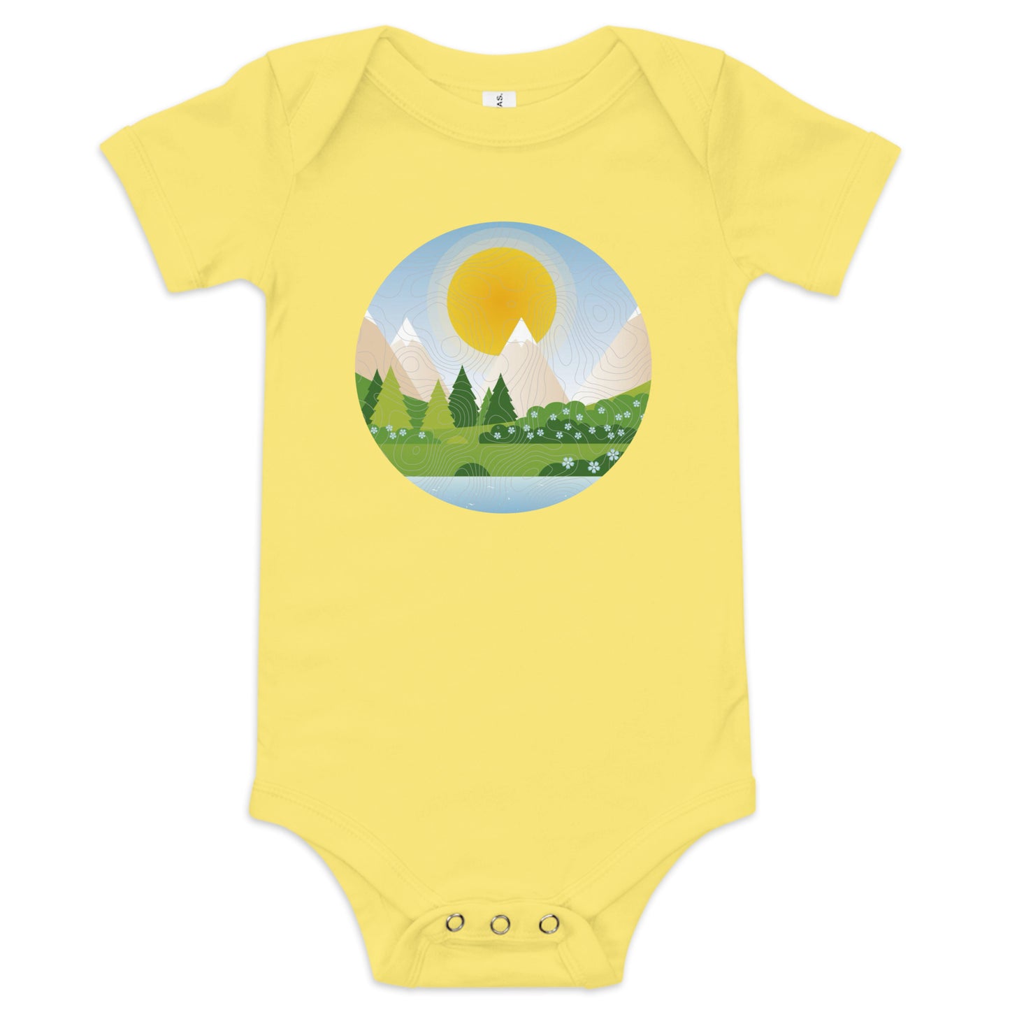 Mountain topo - Baby short sleeve one piece