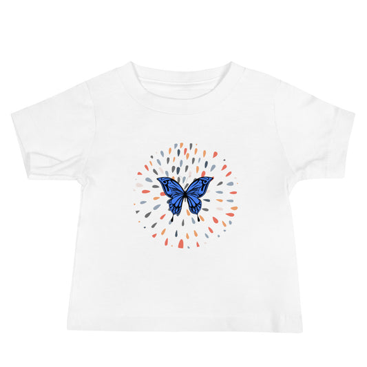 Blue butterfly drops - Baby Jersey Short Sleeve Tee