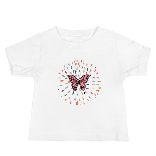 Pink butterfly drops - Baby Jersey Short Sleeve Tee