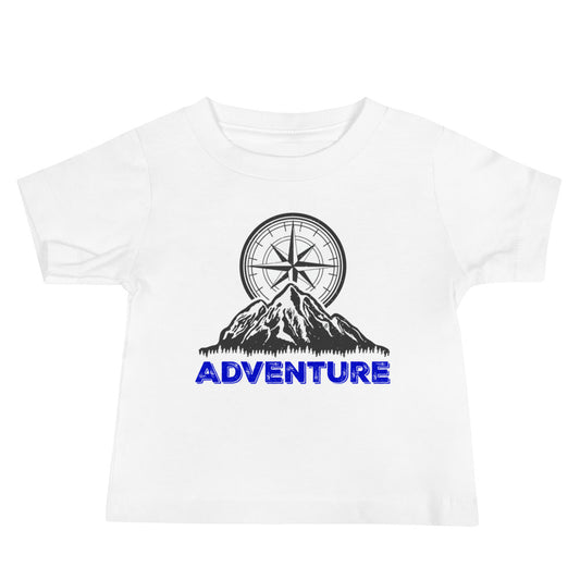 Adventure Compass (blue font) - Baby Jersey Short Sleeve Tee