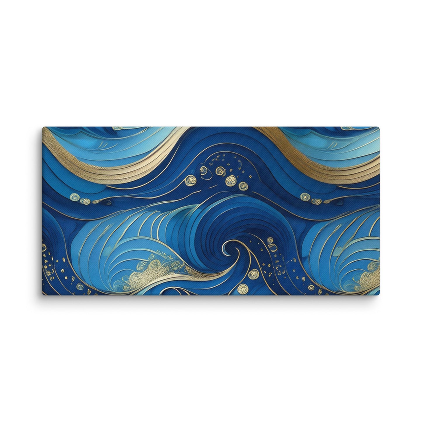 Blue and Gold Waves - Canvas