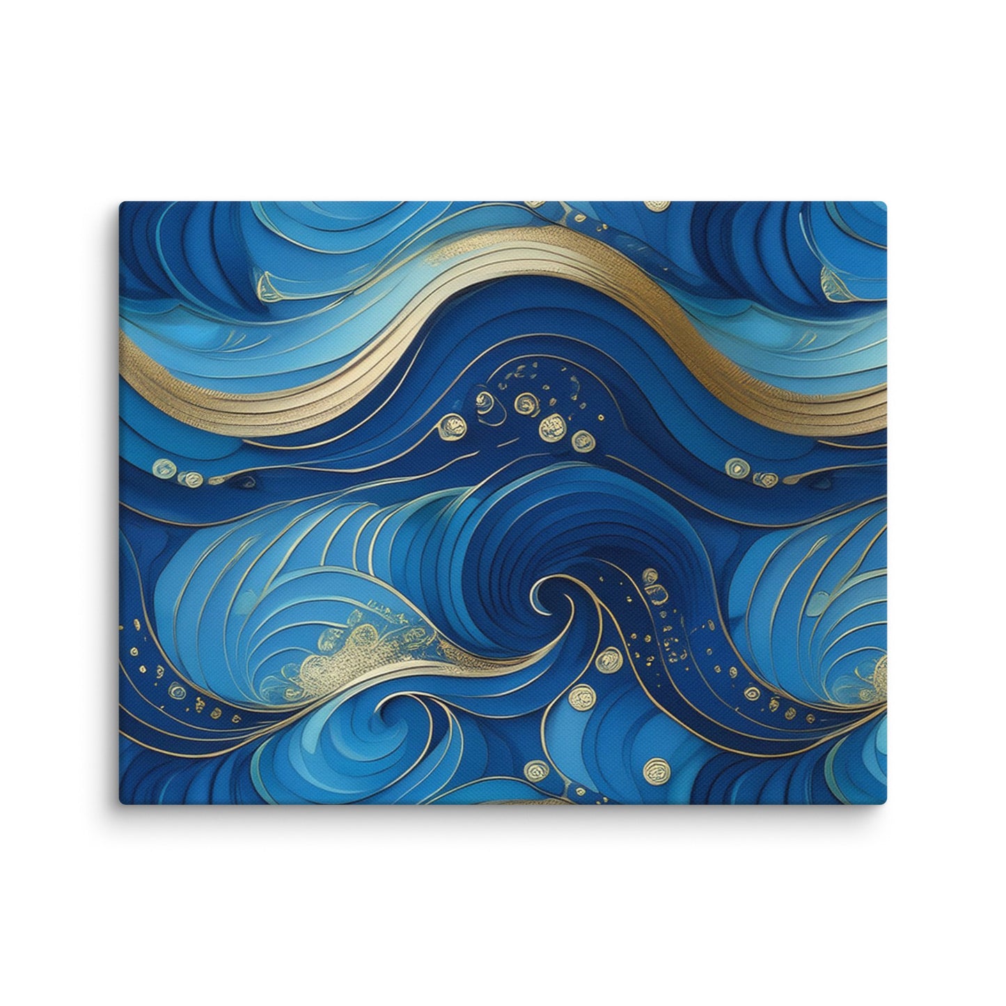 Blue and Gold Waves - Canvas