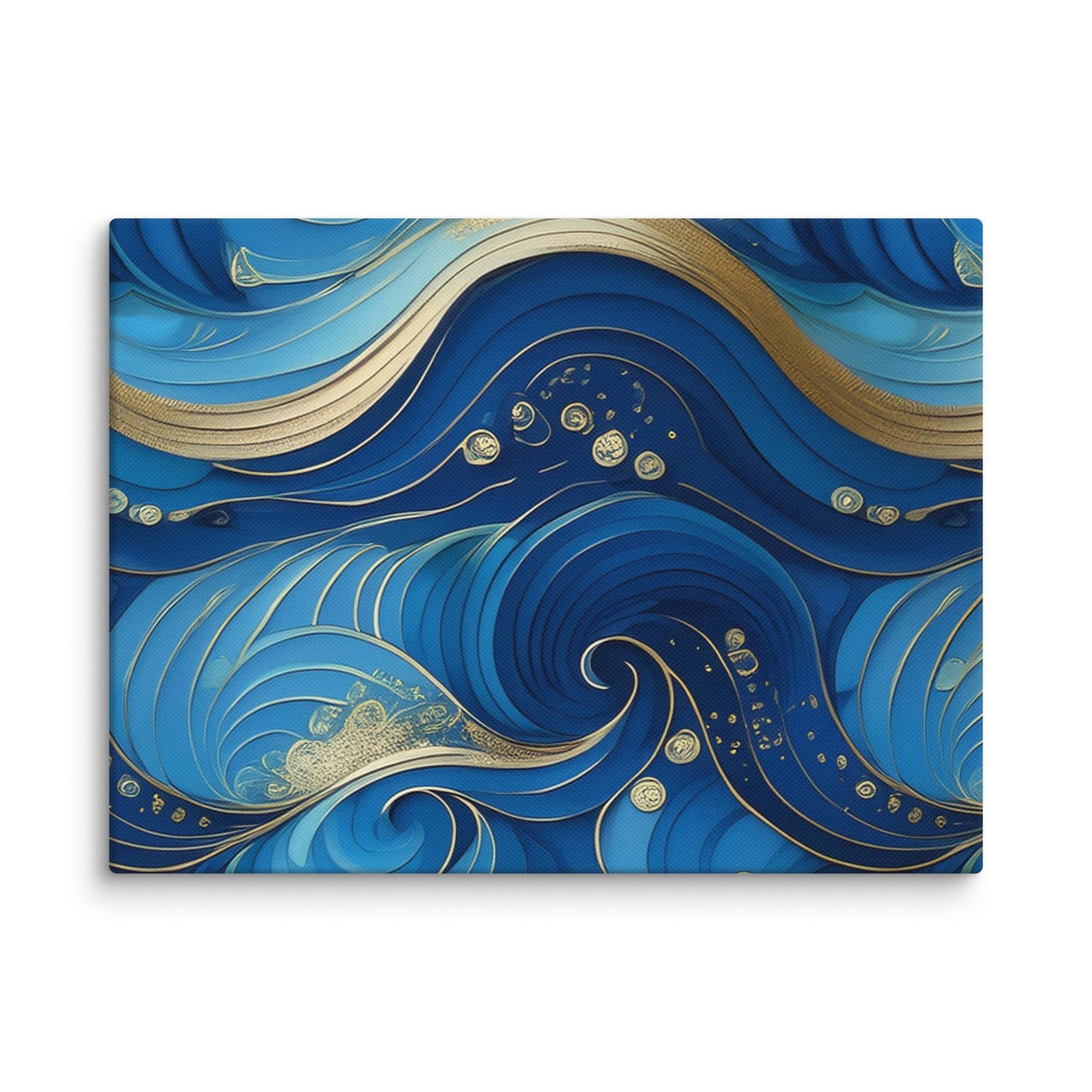 Blue and Gold Waves - Canvas