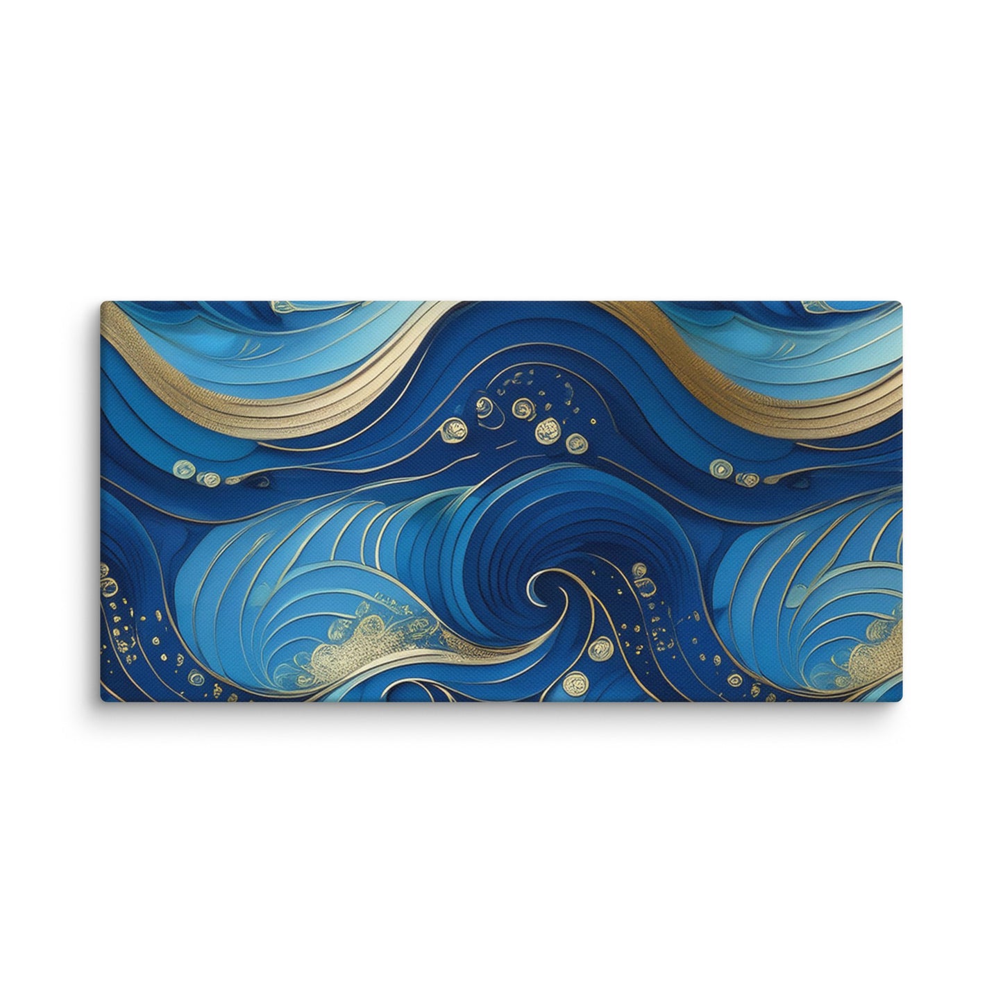 Blue and Gold Waves - Canvas