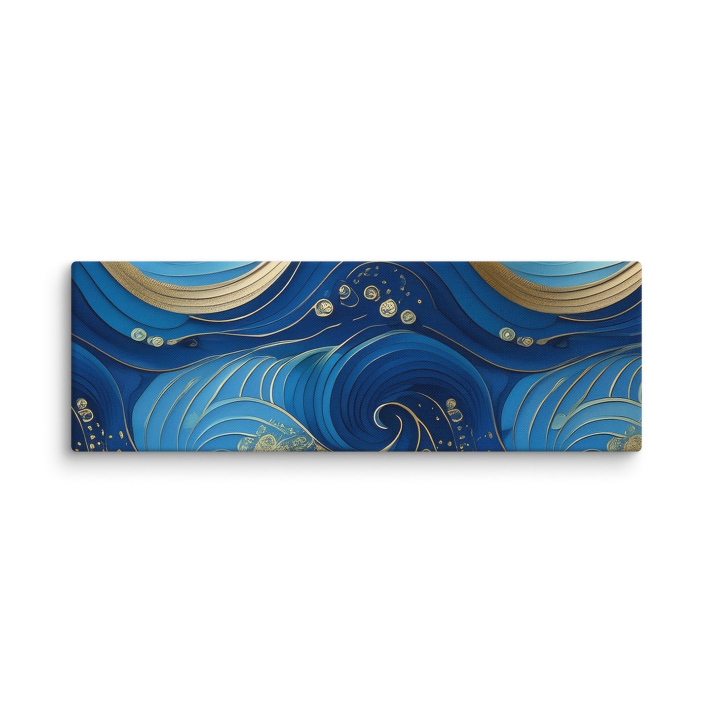 Blue and Gold Waves - Canvas