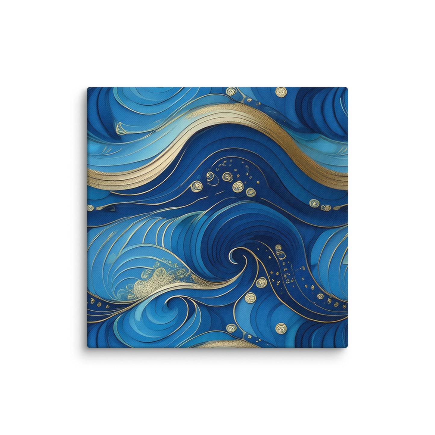 Blue and Gold Waves - Canvas