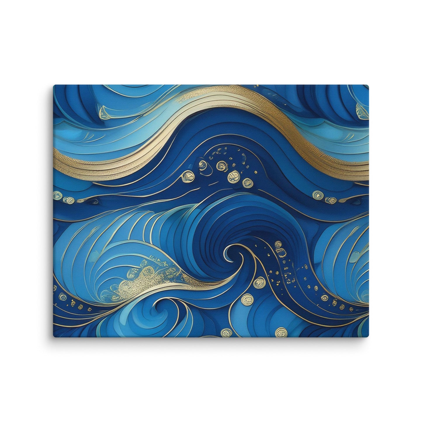 Blue and Gold Waves - Canvas