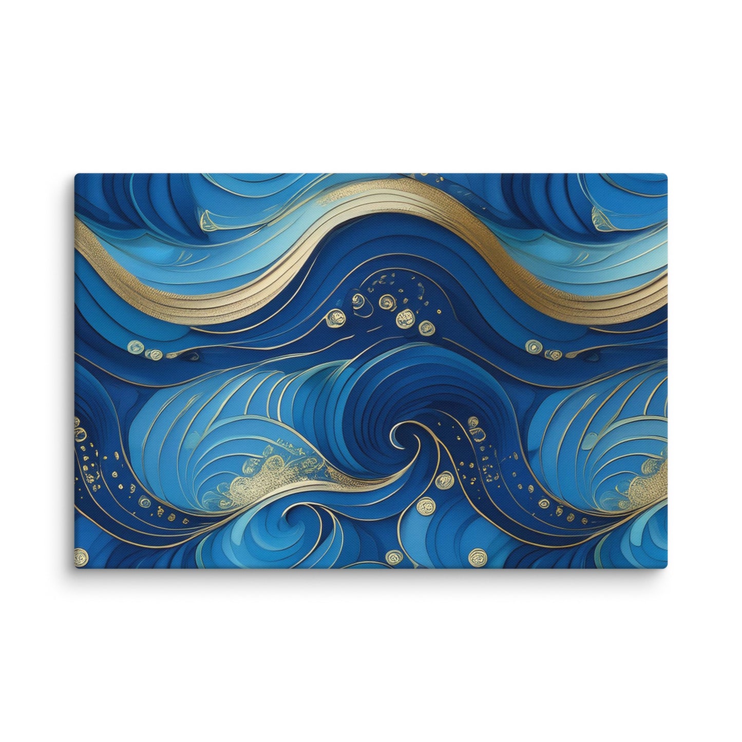 Blue and Gold Waves - Canvas