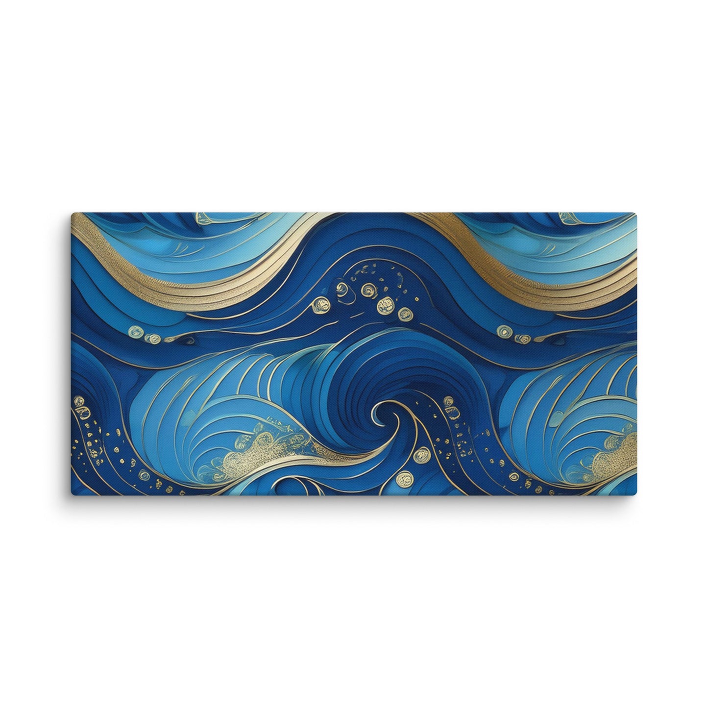 Blue and Gold Waves - Canvas