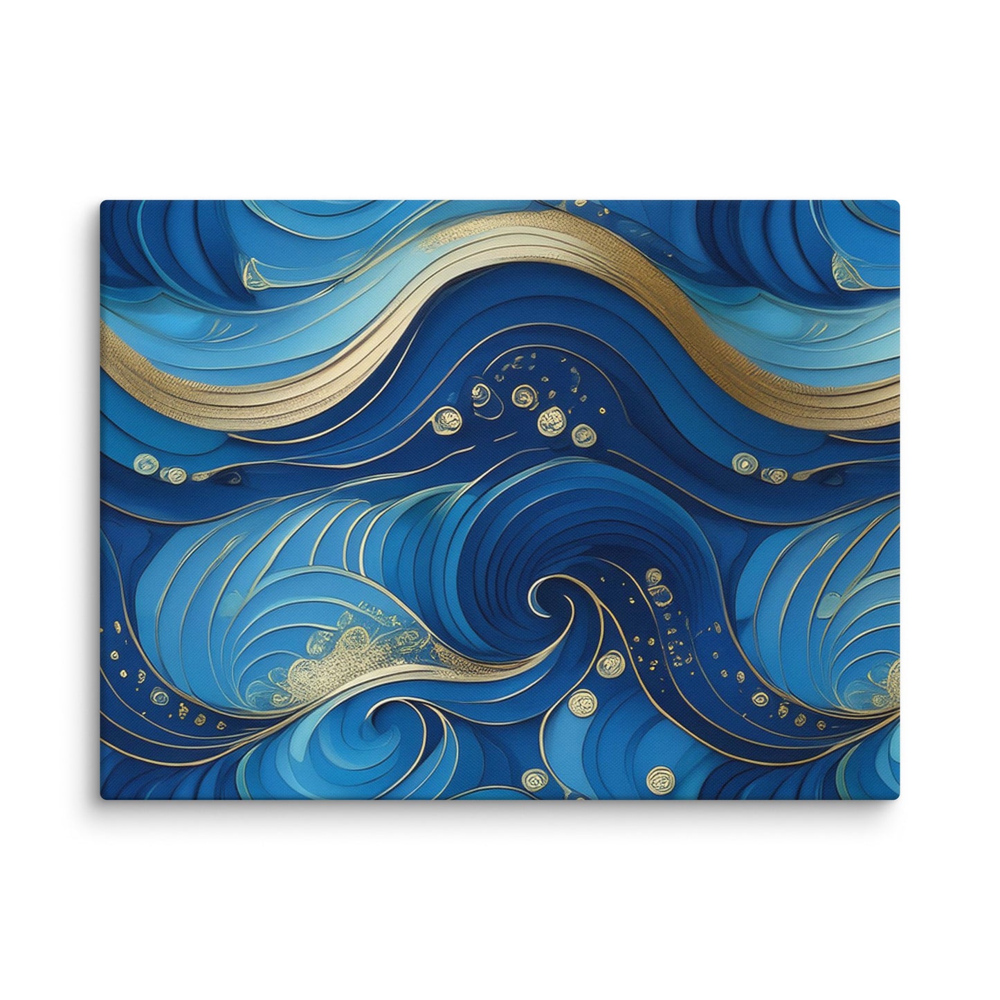 Blue and Gold Waves - Canvas