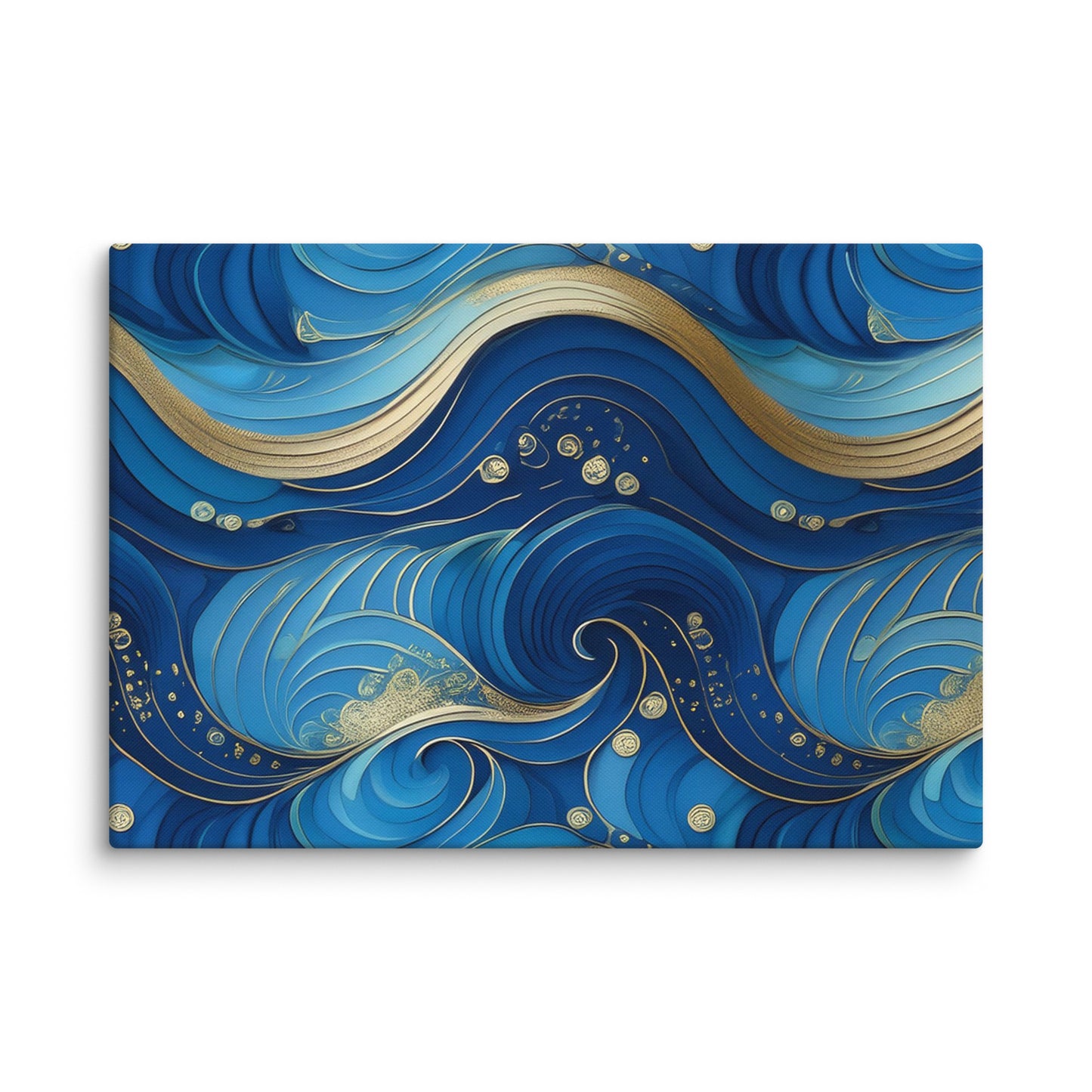 Blue and Gold Waves - Canvas