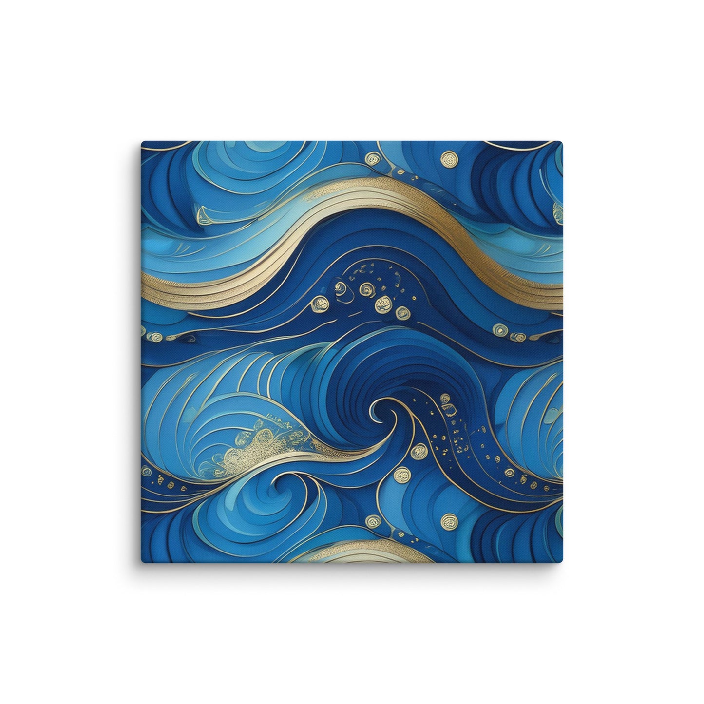 Blue and Gold Waves - Canvas