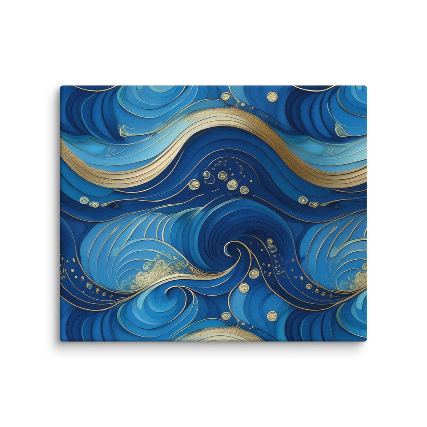 Blue and Gold Waves - Canvas