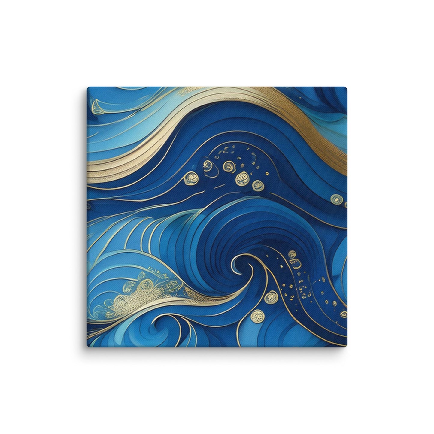 Blue and Gold Waves - Canvas