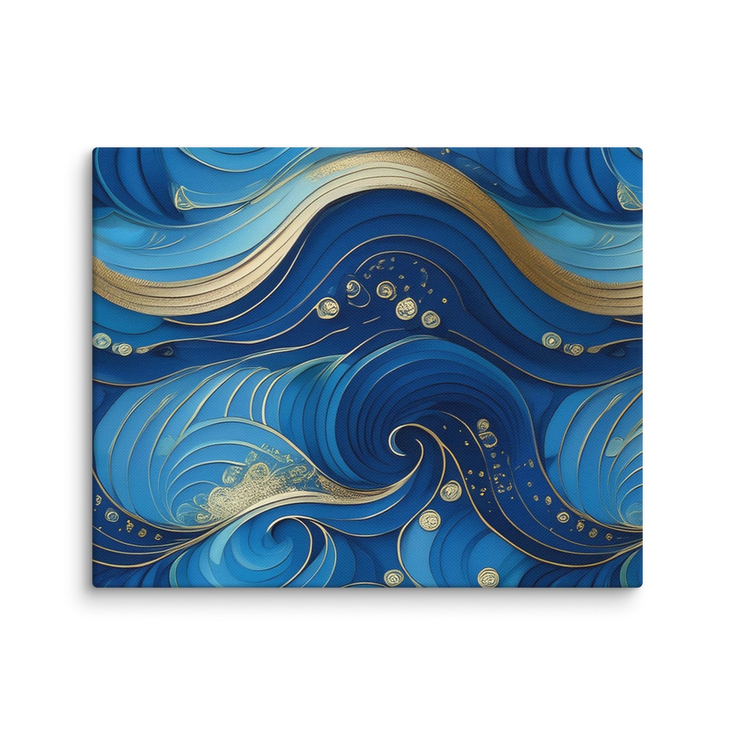 Blue and Gold Waves - Canvas