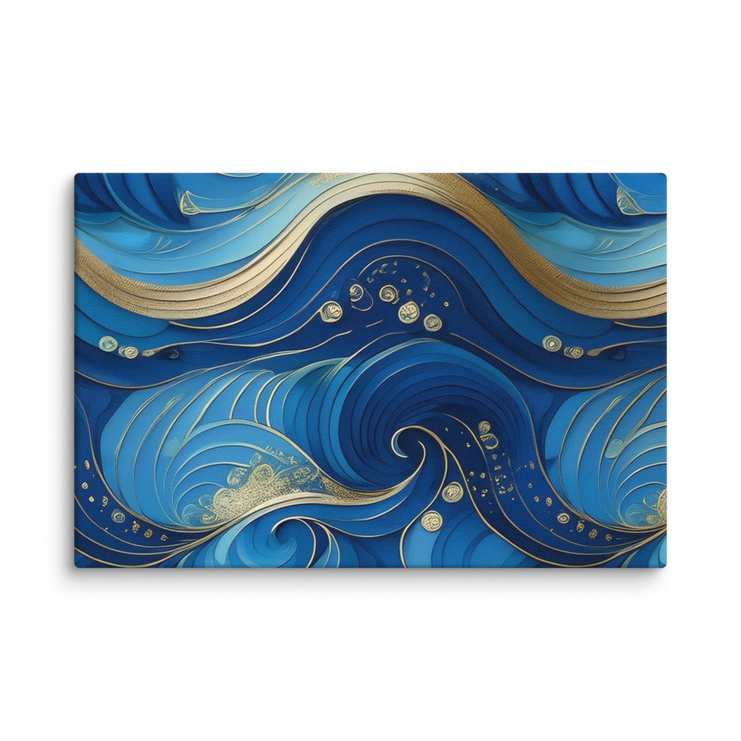 Blue and Gold Waves - Canvas