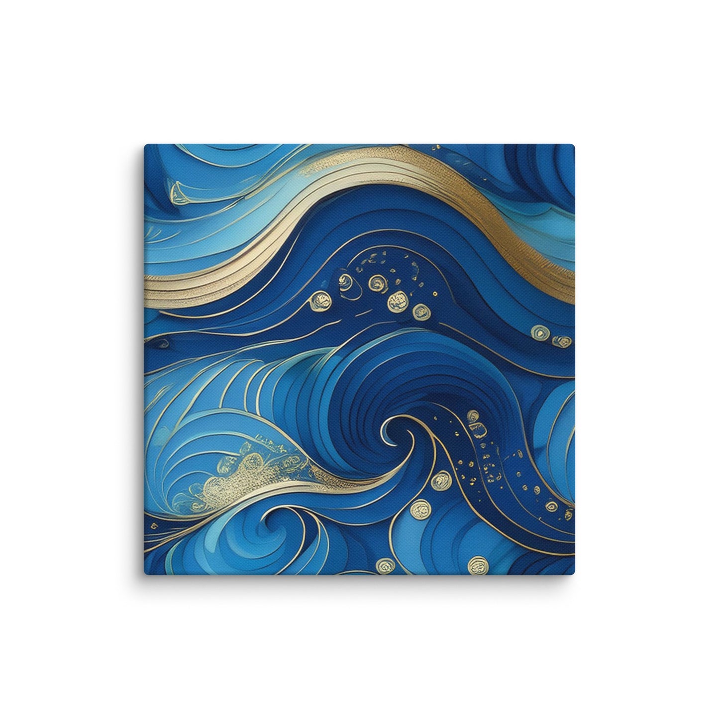 Blue and Gold Waves - Canvas