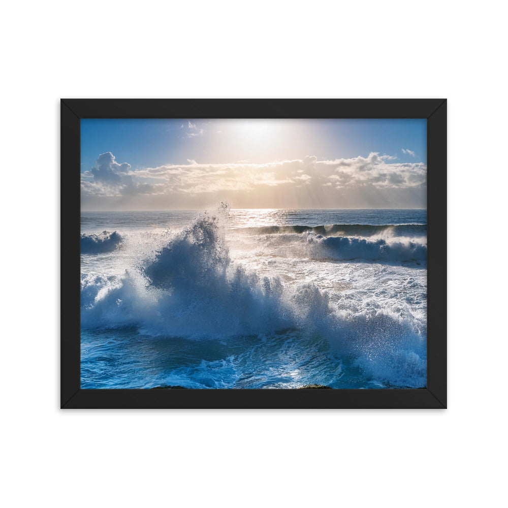 Waves Crashing - Framed poster