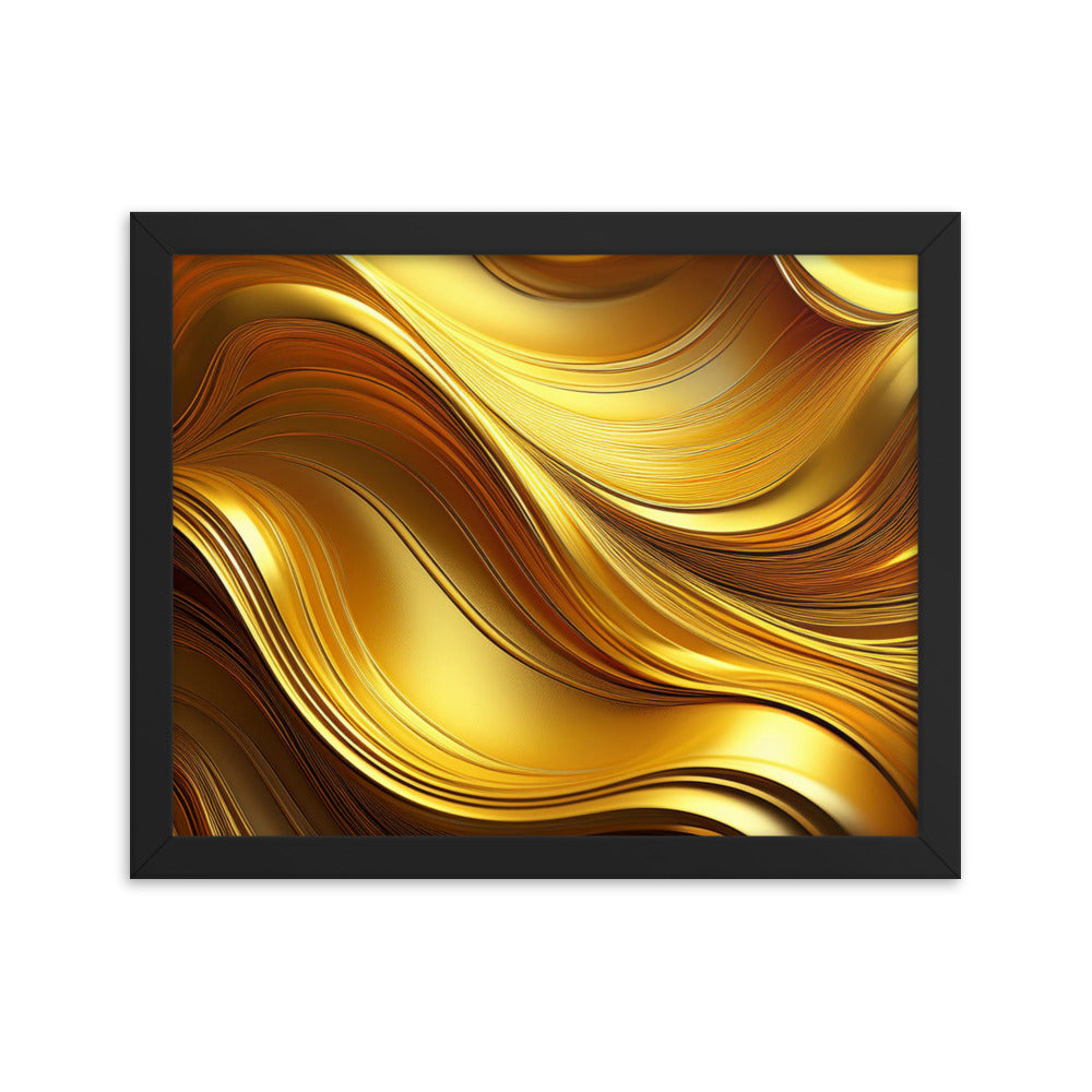 Gold Waves - Framed poster