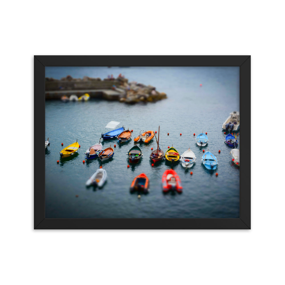 Boats of Vernazza - Framed poster