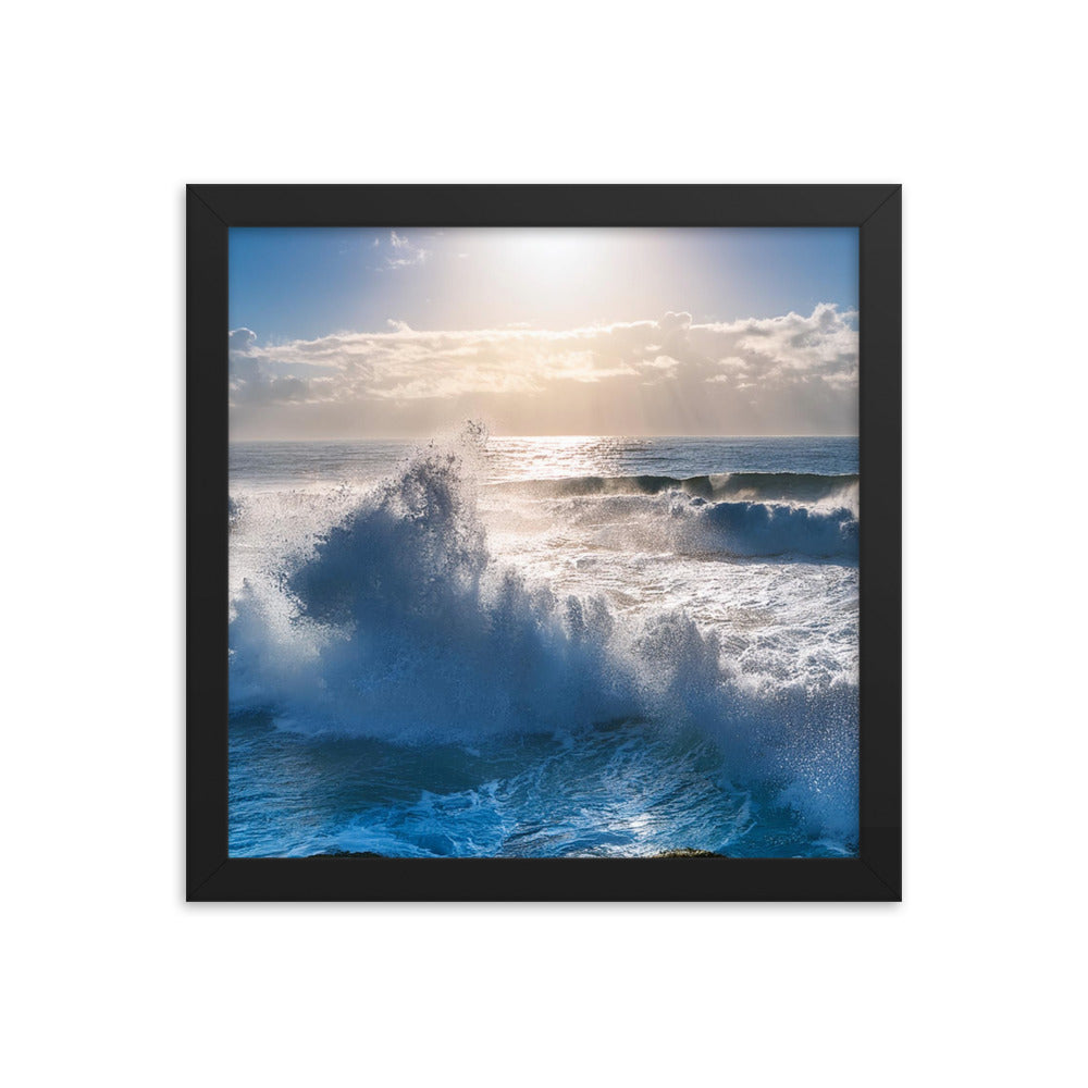 Waves Crashing - Framed poster