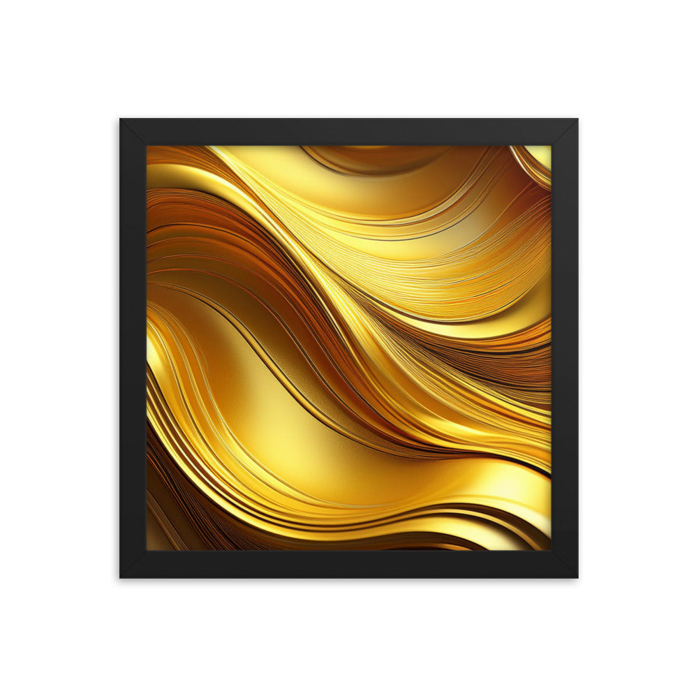 Gold Waves - Framed poster