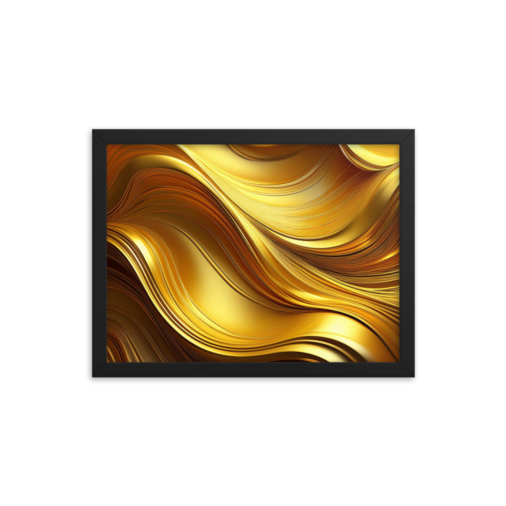 Gold Waves - Framed poster