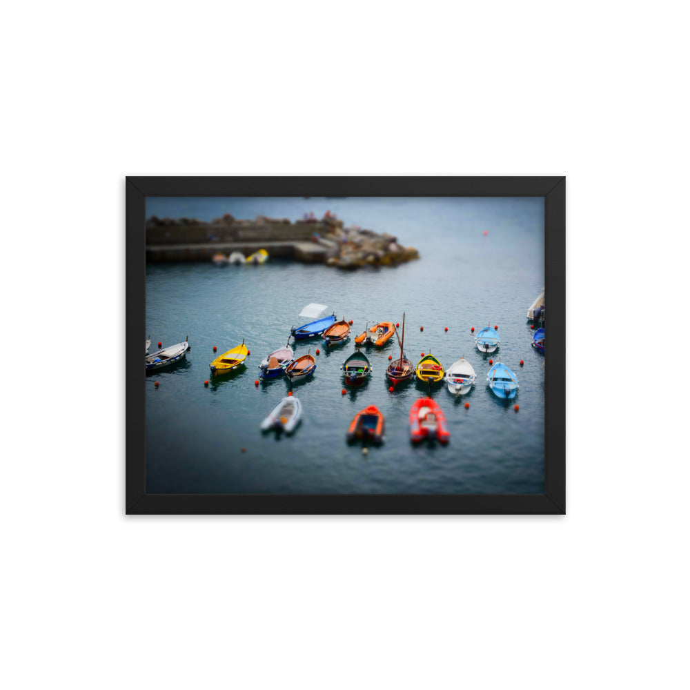 Boats of Vernazza - Framed poster