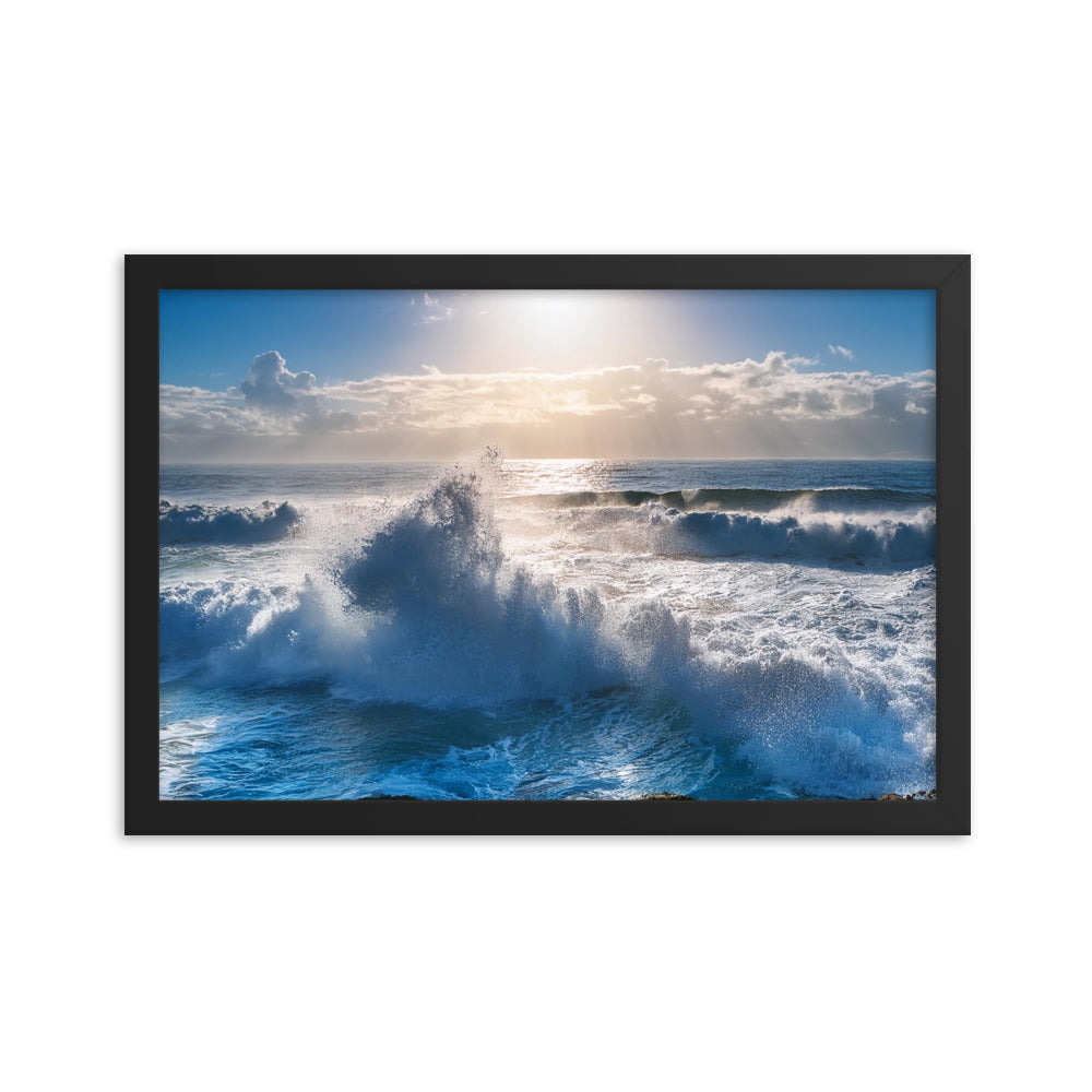 Waves Crashing - Framed poster