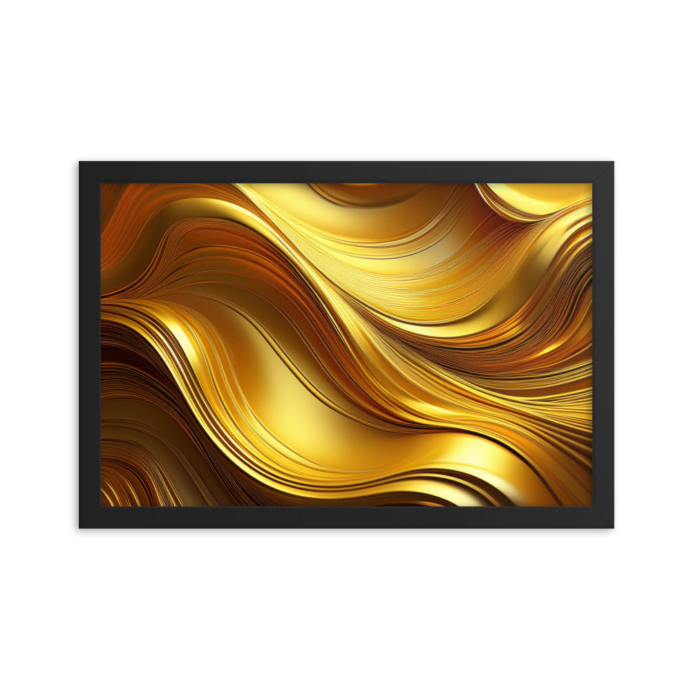 Gold Waves - Framed poster