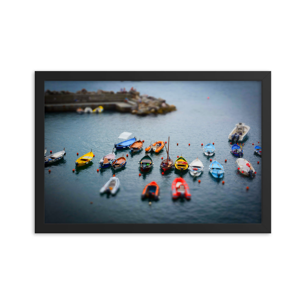 Boats of Vernazza - Framed poster