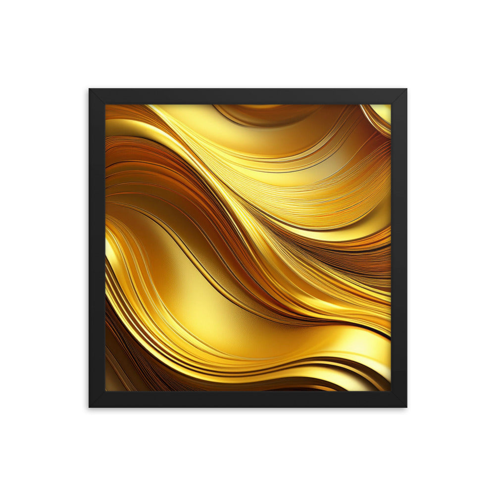 Gold Waves - Framed poster