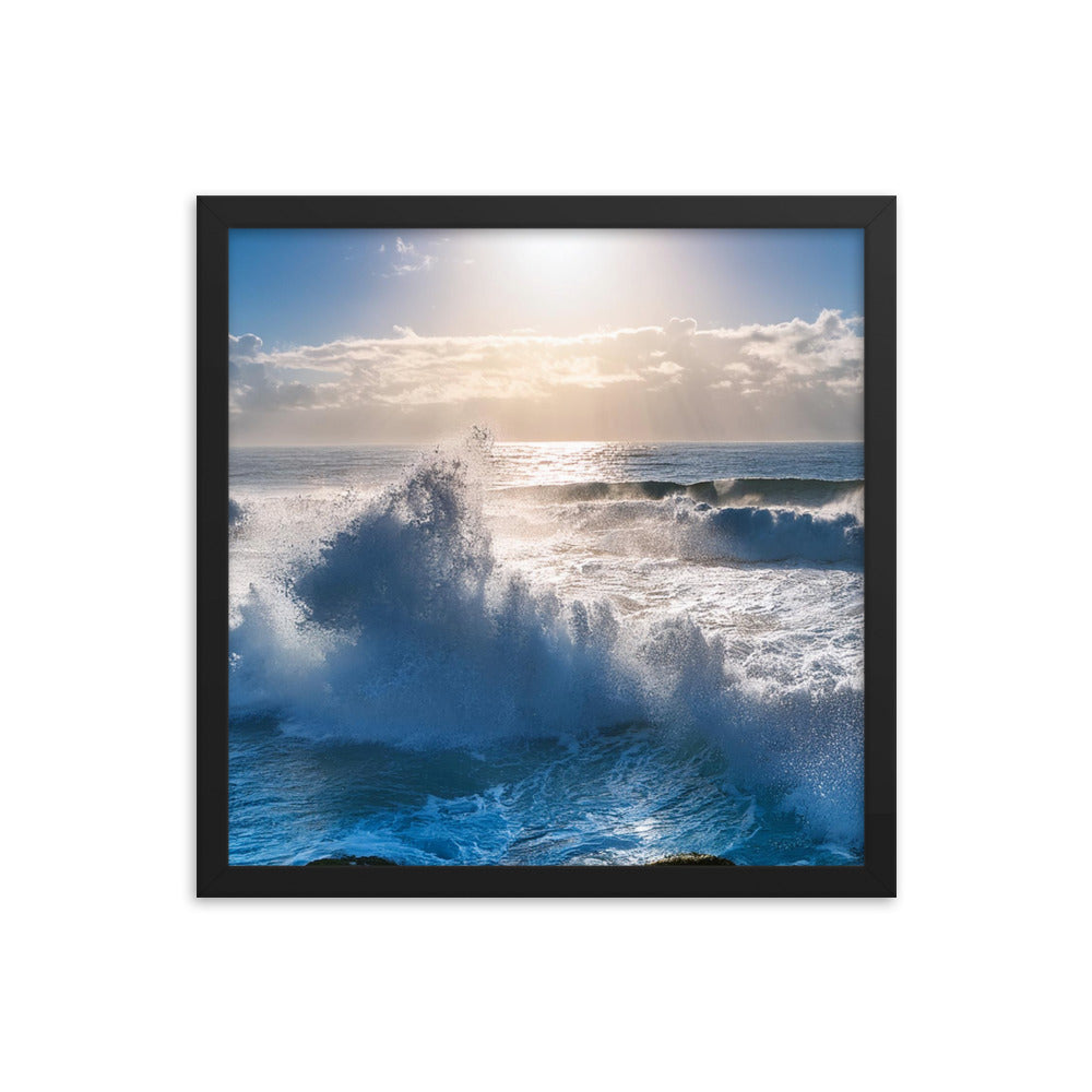 Waves Crashing - Framed poster