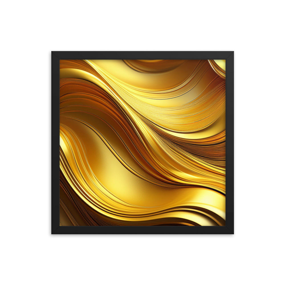 Gold Waves - Framed poster