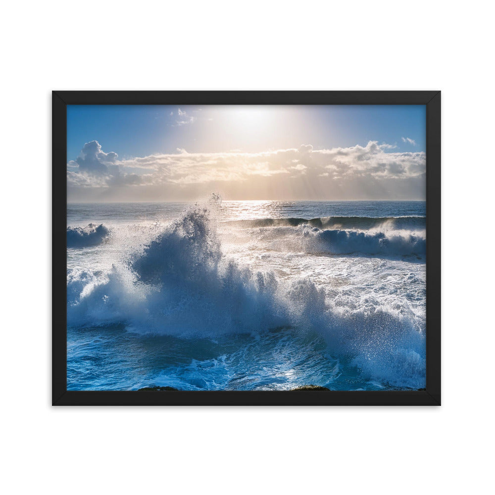 Waves Crashing - Framed poster